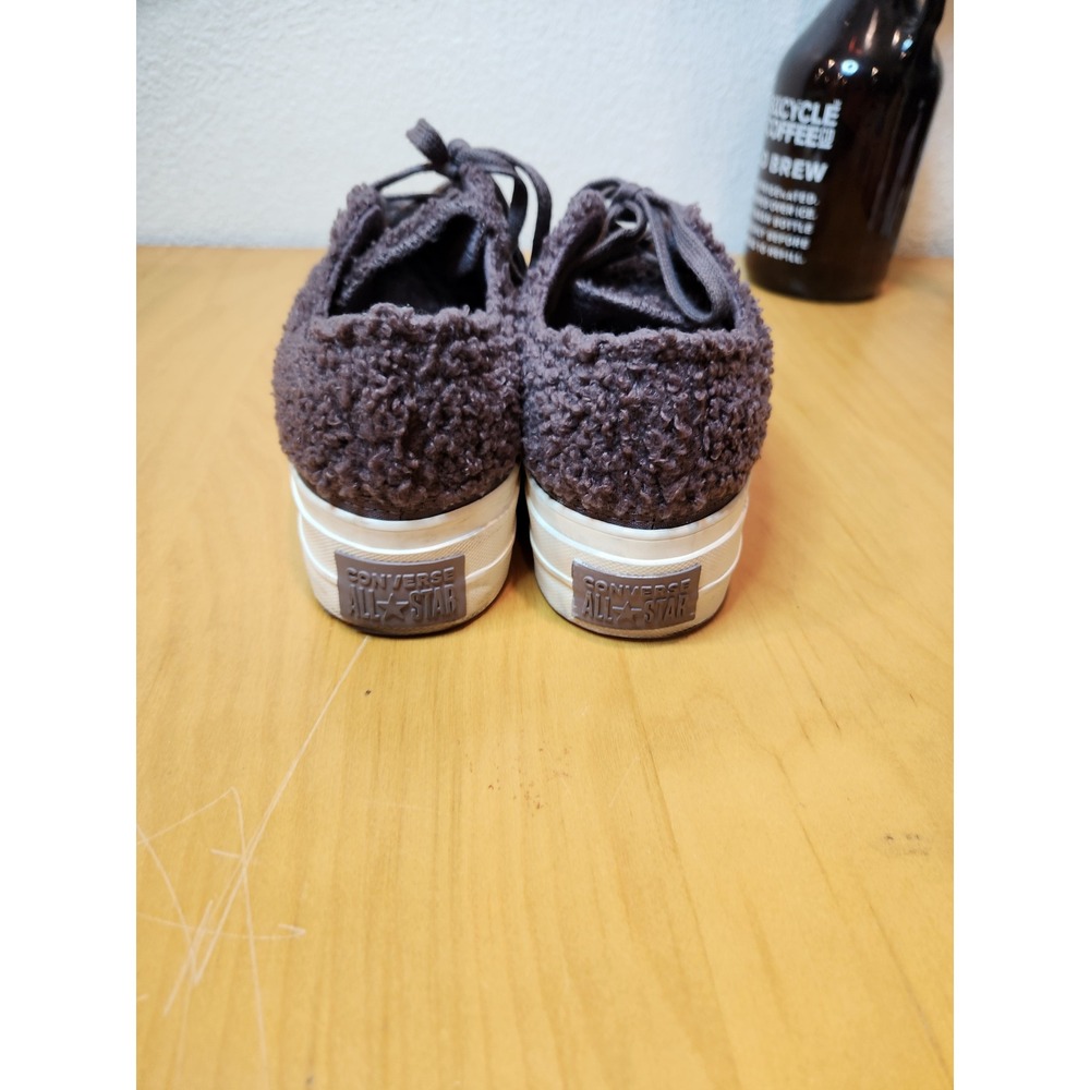 Converse‎ All Star Low Top Teddy Fleece Bouclé Platform Sneakers Women 7.5 - Picture 3 of 8